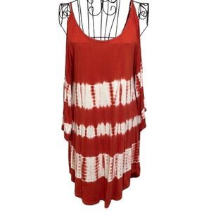 lani california orange tie dye cold shoulder dress/top size S